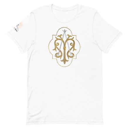 Unisex Staple T-Shirt, Auspice Maria, Crest with outer edge, kdegvj