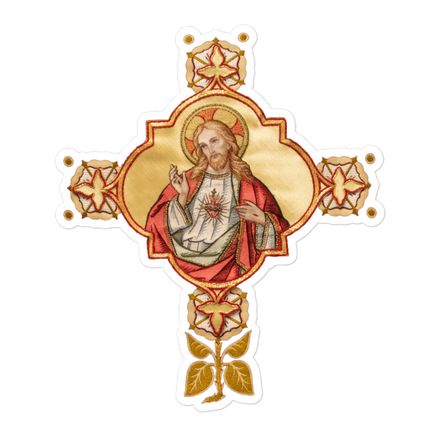 Sticker 5.5x5.5, Sacred Heart of Jesus, iu2q2g design 