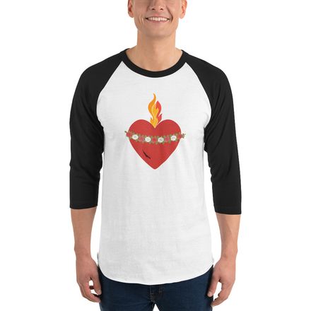 Unisex 3/4 Sleeve Raglan Shirt, Immaculate Heart Of Mary, ruzlxj design