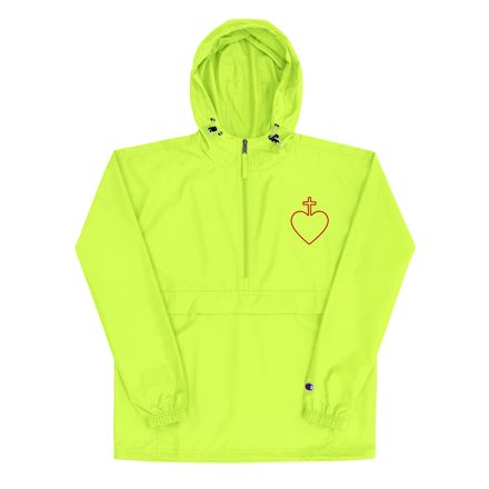 Embroidered Champion Packable Jacket, Sacred Heart of Jesus, 7ugqf9 hollow design