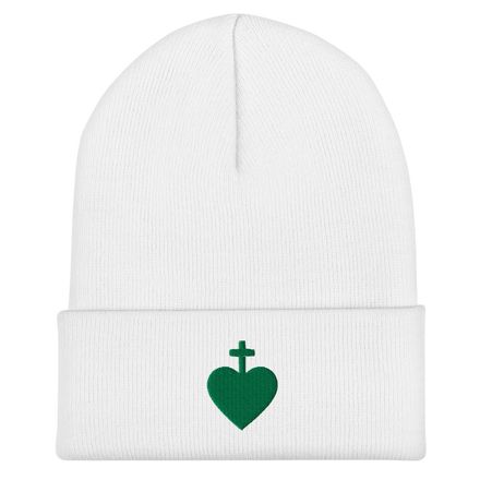 Cuffed Beanie, Sacred Heart of Jesus, 7ugqf9, green