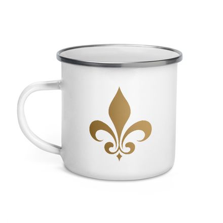 Enamel Mug, Fleur de Lys, 3o7u6f 