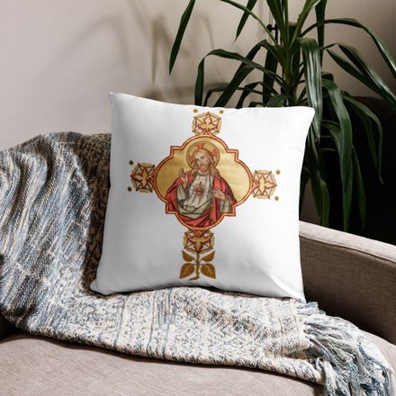 Pillow case 22x22, Sacred Heart of Jesus, iu2q2g design 