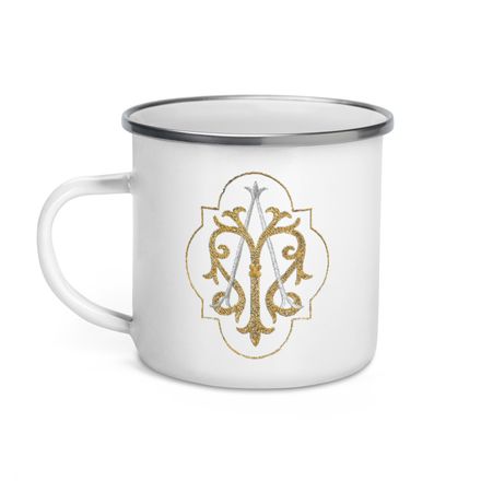 Enamel Mug, Auspice Maria, Crest with outer edge, kdegvj