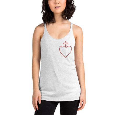 Women&#x27;s Tank Top, Sacred Heart of Jesus, 7ugqf9 hollow design, left chest