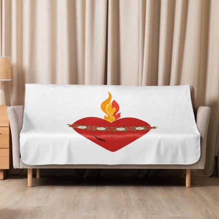 Sublimated Sherpa Blanket, Immaculate Heart Of Mary, ruzlxj design