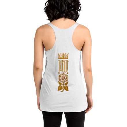 Women&#x27;s Tank Top, IHS Stripe With Crown and Monstrance, vw6yal, right chest, large back