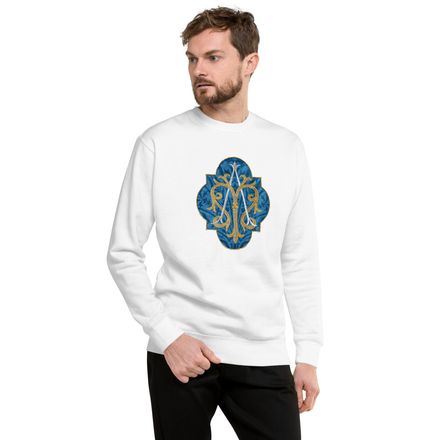 Unisex Premium Sweatshirt, Auspice Maria, Crest with rounded Cross, u3bkt0