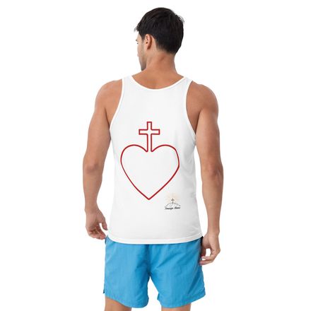 Staple Tank Top, Sacred Heart of Jesus, 7ugqf9 hollow design, large back