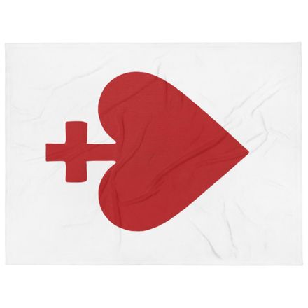 Throw Blanket, Sacred Heart of Jesus, yjegla design, vertical