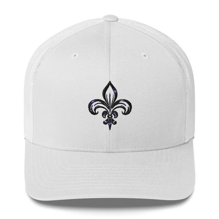 Retro Trucker Hat, Fleur de Lys, vnd7rr 