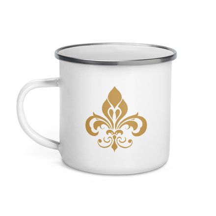 Enamel Mug, Fleur de Lys, pt5ruy 