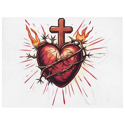 Throw Blanket, Sacred Heart of Jesus, uetiyj design 