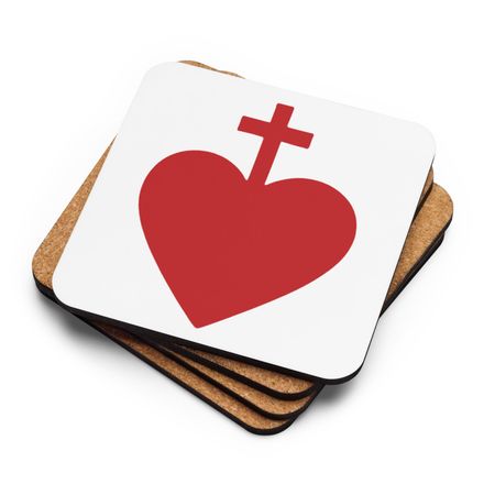 Cork-Back Coaster, Sacred Heart of Jesus, 7ugqf9 design