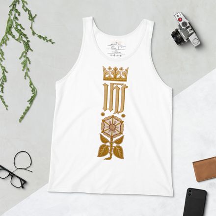 Staple Tank Top, IHS Stripe With Crown and Monstrance, vw6yal