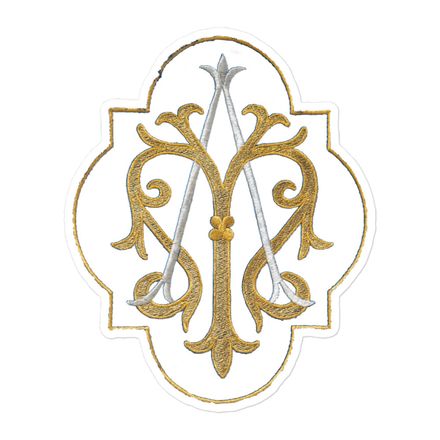 Sticker 5.5x5.5, Auspice Maria, Crest with outer edge, kdegvj