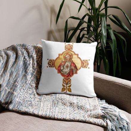 Pillow case 18x18, Sacred Heart of Jesus, iu2q2g design 