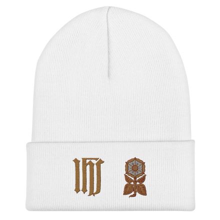 Cuffed Beanie, IHS with Monstrance Tree, rratlk