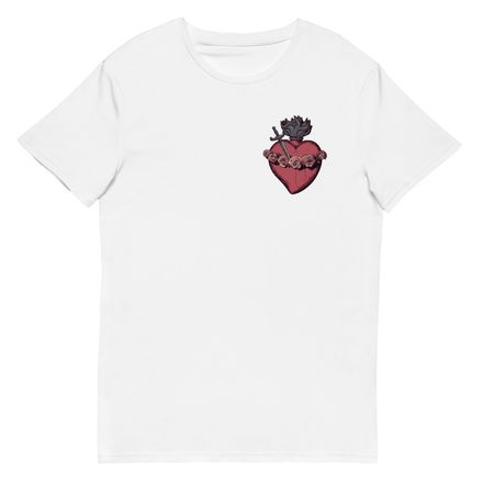 Men&#x27;s Premium Cotton T-Shirt, Immaculate Heart Of Mary, g6e1do design, left chest