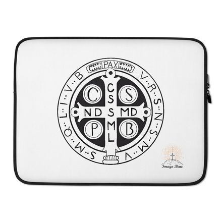 Laptop Sleeve, St. Benedict Medal, jl2qob design