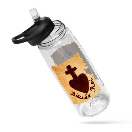 Sports Water Bottle, Sacré Coeur, Dieu de Roi, Vendée Chouan, sqpbrl design