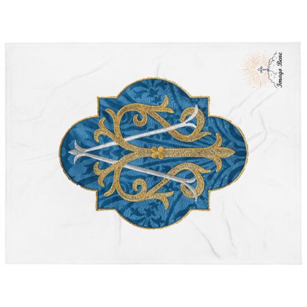 Throw Blanket, Auspice Maria, Crest with rounded Cross, u3bkt0, vertical