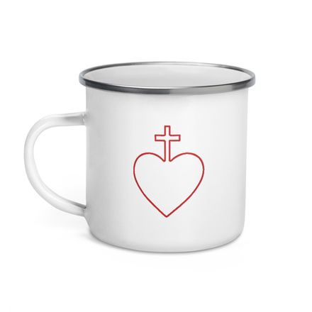 Enamel Mug, Sacred Heart of Jesus, 7ugqf9 hollow design