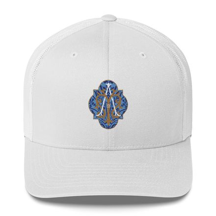 Retro Trucker Hat, Auspice Maria, Crest with rounded Cross, u3bkt0