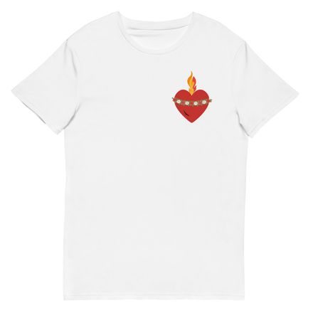 Men&#x27;s Premium Cotton T-Shirt, Immaculate Heart Of Mary, ruzlxj design, left chest
