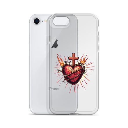 Clear Case for iPhone, Sacred Heart of Jesus, uetiyj design