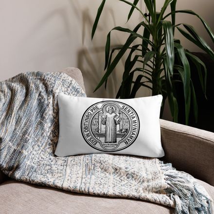 Pillow case 20x12, St. Benedict Medal, filt5a design