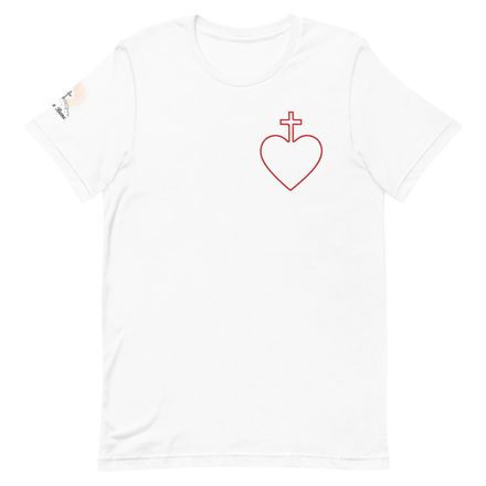 Unisex Staple T-Shirt, Sacred Heart of Jesus, 7ugqf9 hollow design, left chest