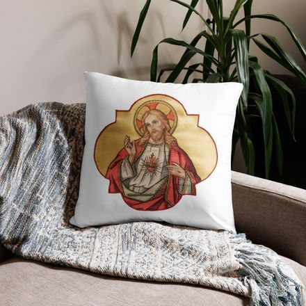 Pillow case 22x22, Sacred Heart of Jesus, eq75pu design 
