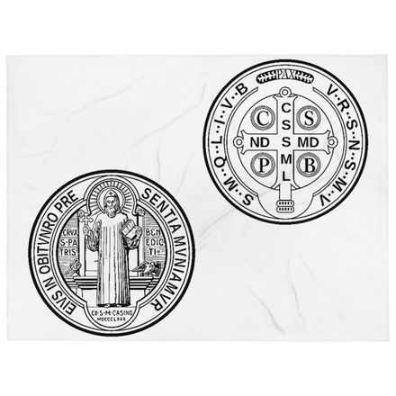 Throw Blanket, St. Benedict Medal, filt5a design, alternate order