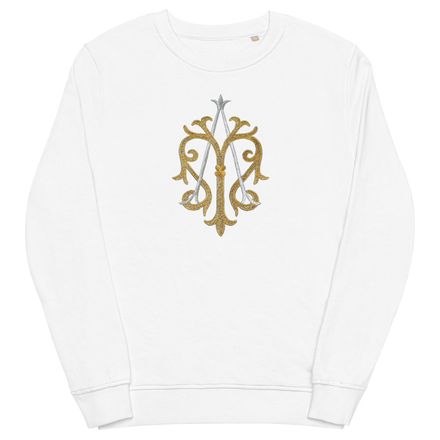 Unisex Organic Sweatshirt, Auspice Maria, Crest, kgvlsx