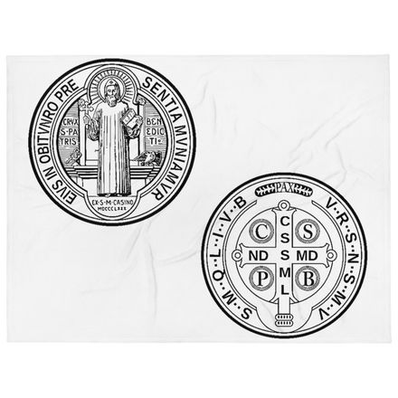 Throw Blanket, St. Benedict Medal, filt5a design