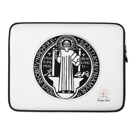 Laptop Sleeve, St. Benedict Medal, r3tcvk design
