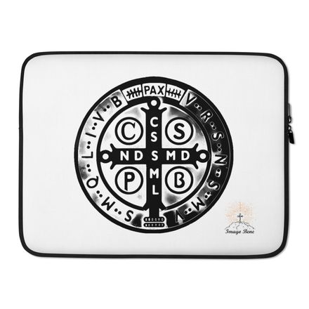 Laptop Sleeve, St. Benedict Medal, oih8m5 design