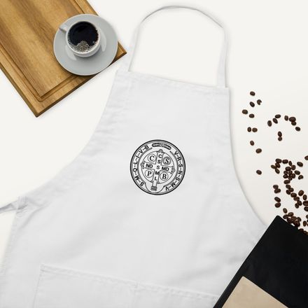 Embroidered Apron, St. Benedict Medal, 16k4ku design