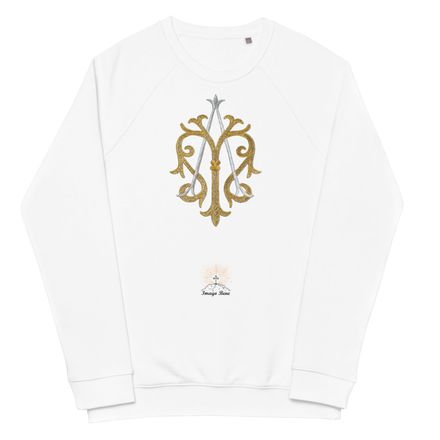 Unisex Organic Raglan Sweatshirt, Auspice Maria, Crest, kgvlsx