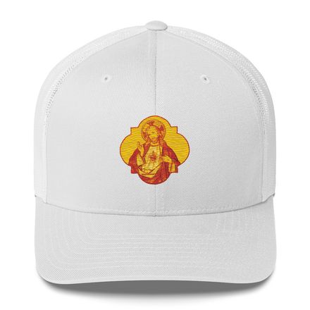 Retro Trucker Hat, Sacred Heart of Jesus, eq75pu design 