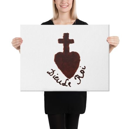 Canvas Print, 24x18, Sacré Coeur, Dieu de Roi, Vendée Chouan, obymh4 design