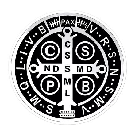 Sticker 5.5x5.5, St. Benedict Medal, qiretu design