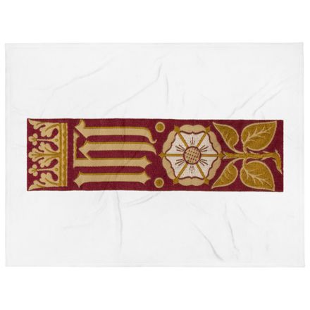 Throw Blanket, IHS Stripe With Crown and Monstrance, Red, yok2qk