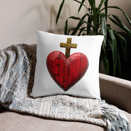 Pillow case 22x22, Sacred Heart of Jesus, 9i93k9 design 