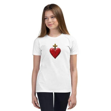 Youth Staple Tee, Sacred Heart of Jesus, 9i93k9 design