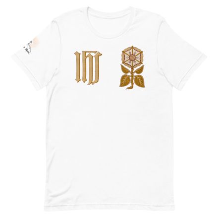 Unisex Staple T-Shirt, IHS with Monstrance Tree, rratlk