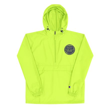 Embroidered Champion Packable Jacket, St. Benedict Medal, 4ouume design