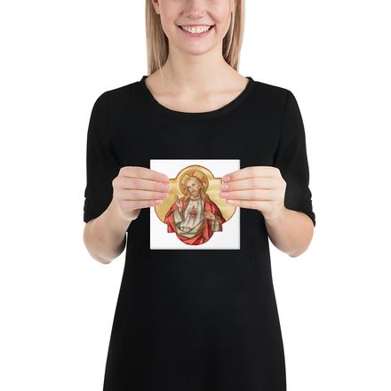 Canvas Print, 6x6, Sacred Heart of Jesus, eq75pu design 