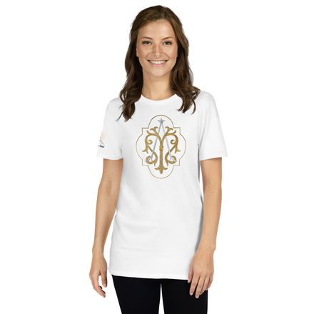 Unisex Basic Softstyle T-Shirt, Auspice Maria, Crest with outer edge, kdegvj